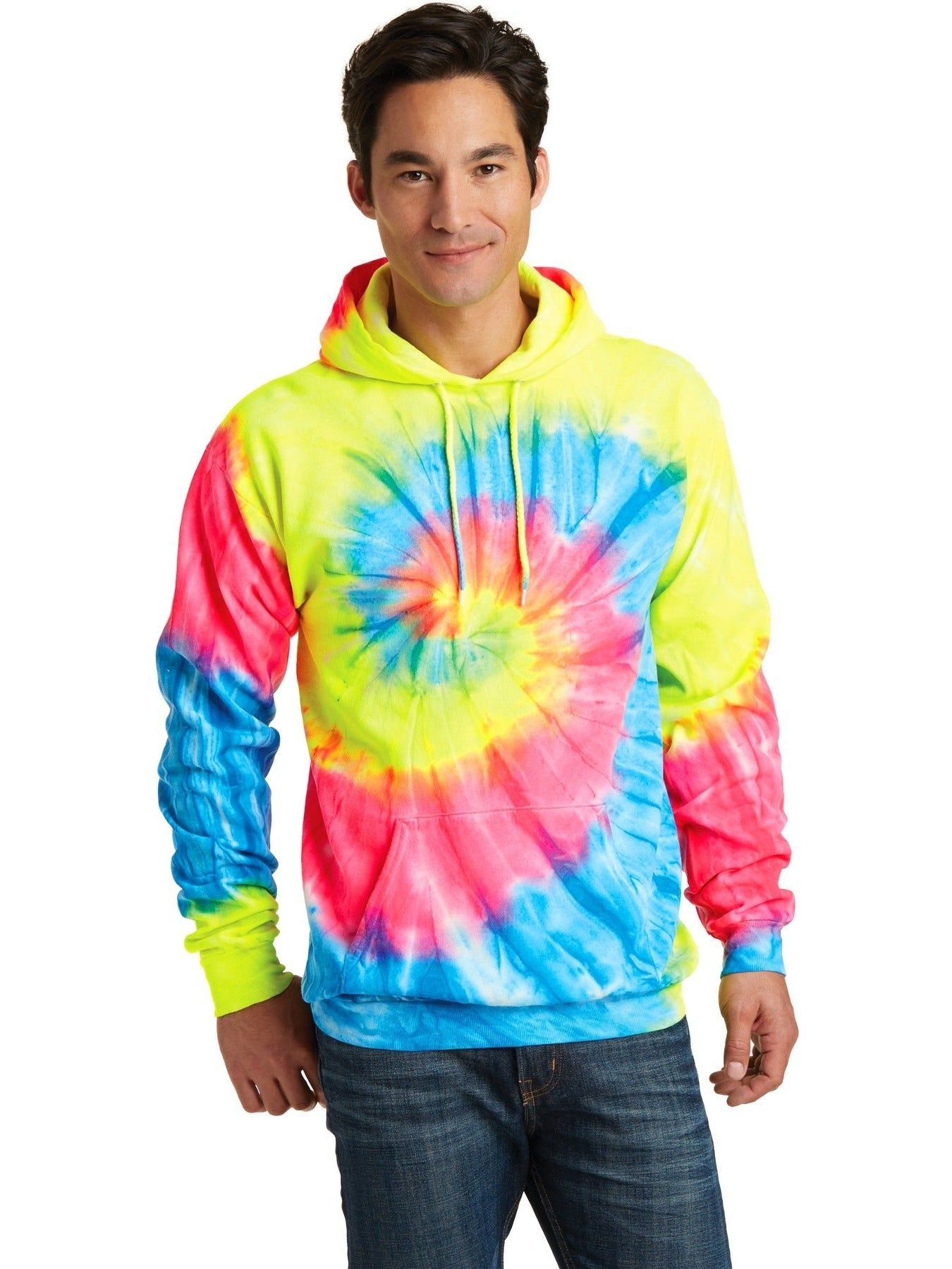 no-logo Port & Company Tie-Dye Pullover Hooded Sweatshirt-Regular-Port & Company-Thread Logic