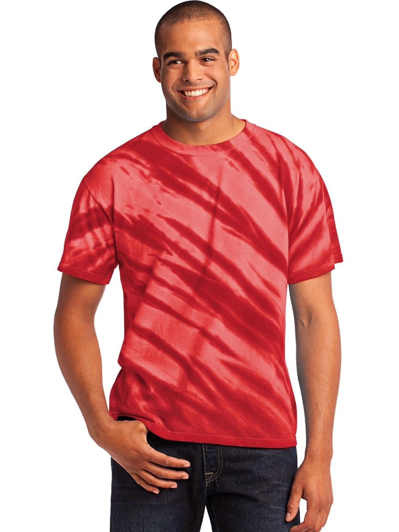 no-logo Port & Company Tiger Stripe Tie-Dye Tee-Regular-Port & Company-Thread Logic