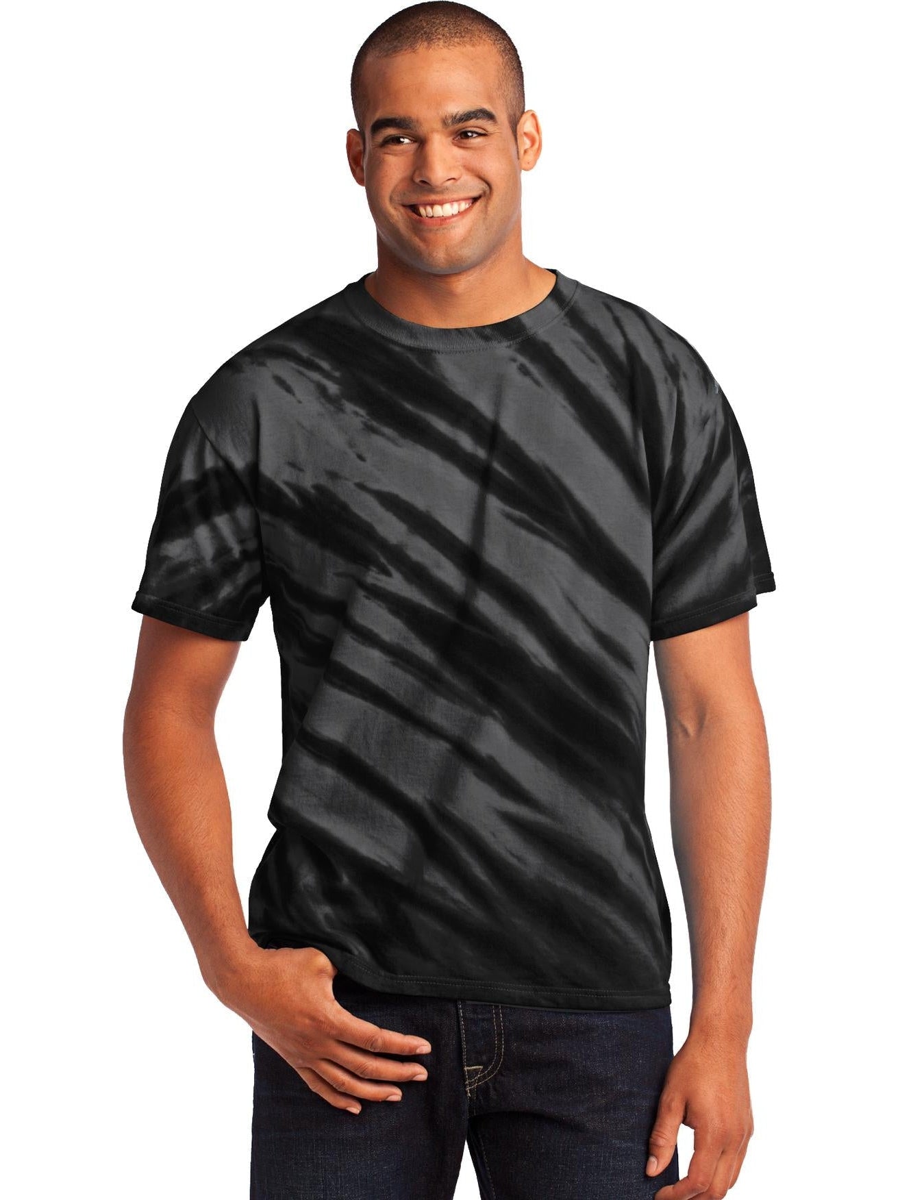 no-logo Port & Company Tiger Stripe Tie-Dye Tee-Regular-Port & Company-Thread Logic