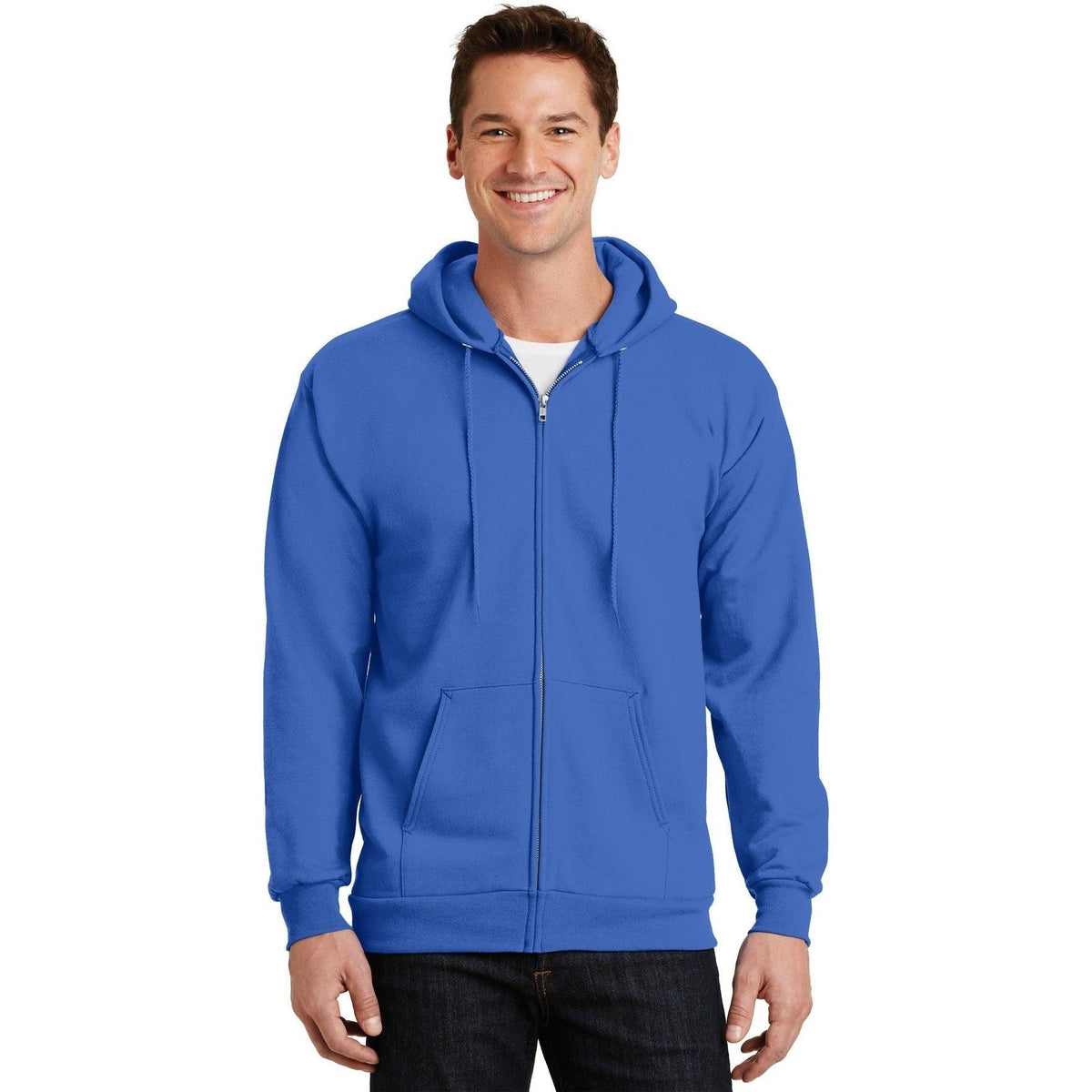 no-logo Port & Company Ultimate Full-Zip Hooded Sweatshirt-Full Zips-Port & Company-Thread Logic