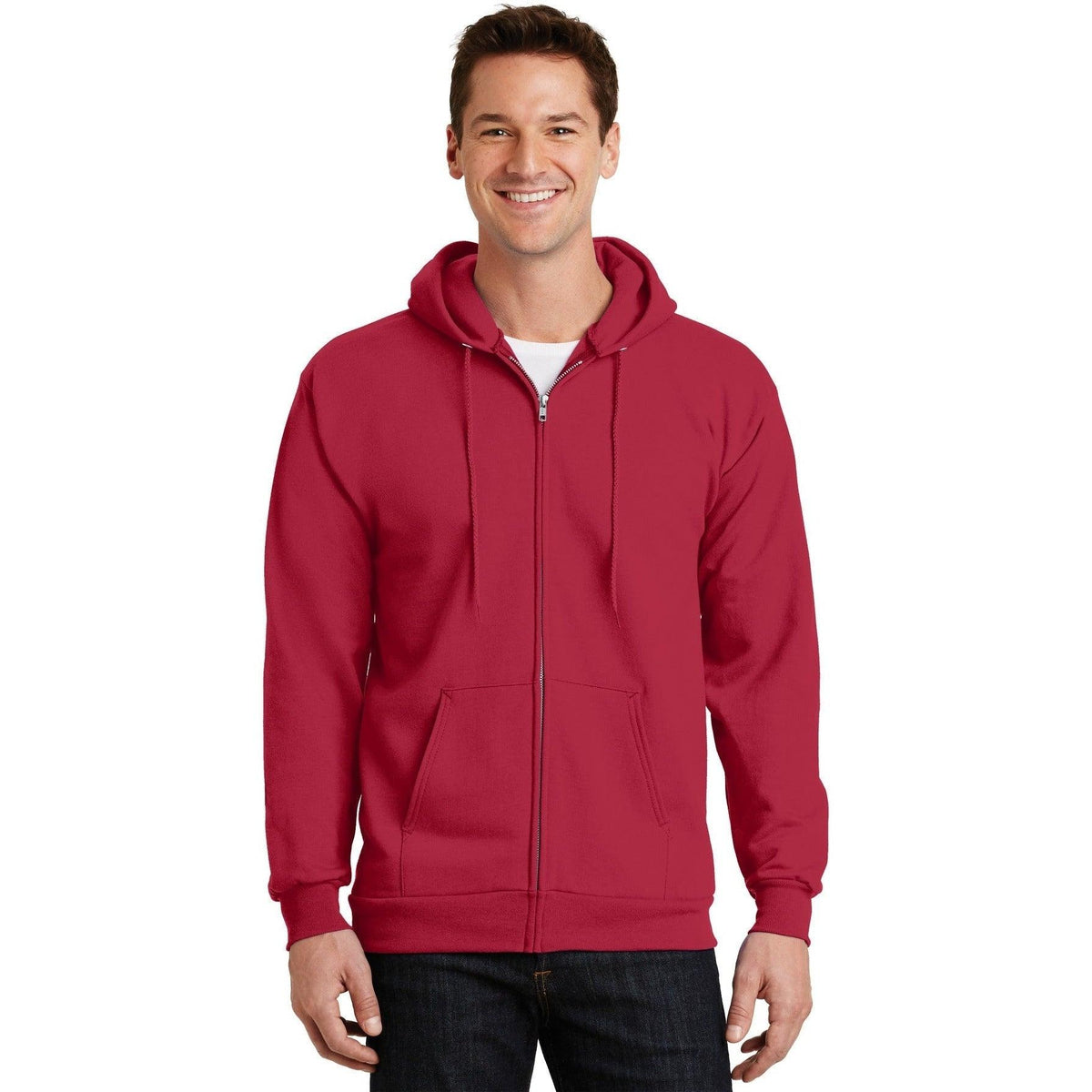 no-logo Port & Company Ultimate Full-Zip Hooded Sweatshirt-Full Zips-Port & Company-Thread Logic