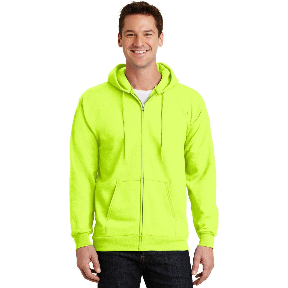 no-logo Port & Company Ultimate Full-Zip Hooded Sweatshirt-Full Zips-Port & Company-Thread Logic
