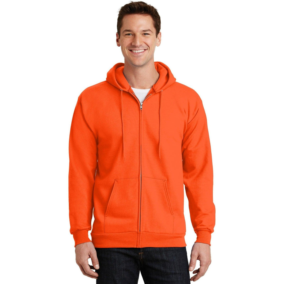 no-logo Port & Company Ultimate Full-Zip Hooded Sweatshirt-Full Zips-Port & Company-Thread Logic
