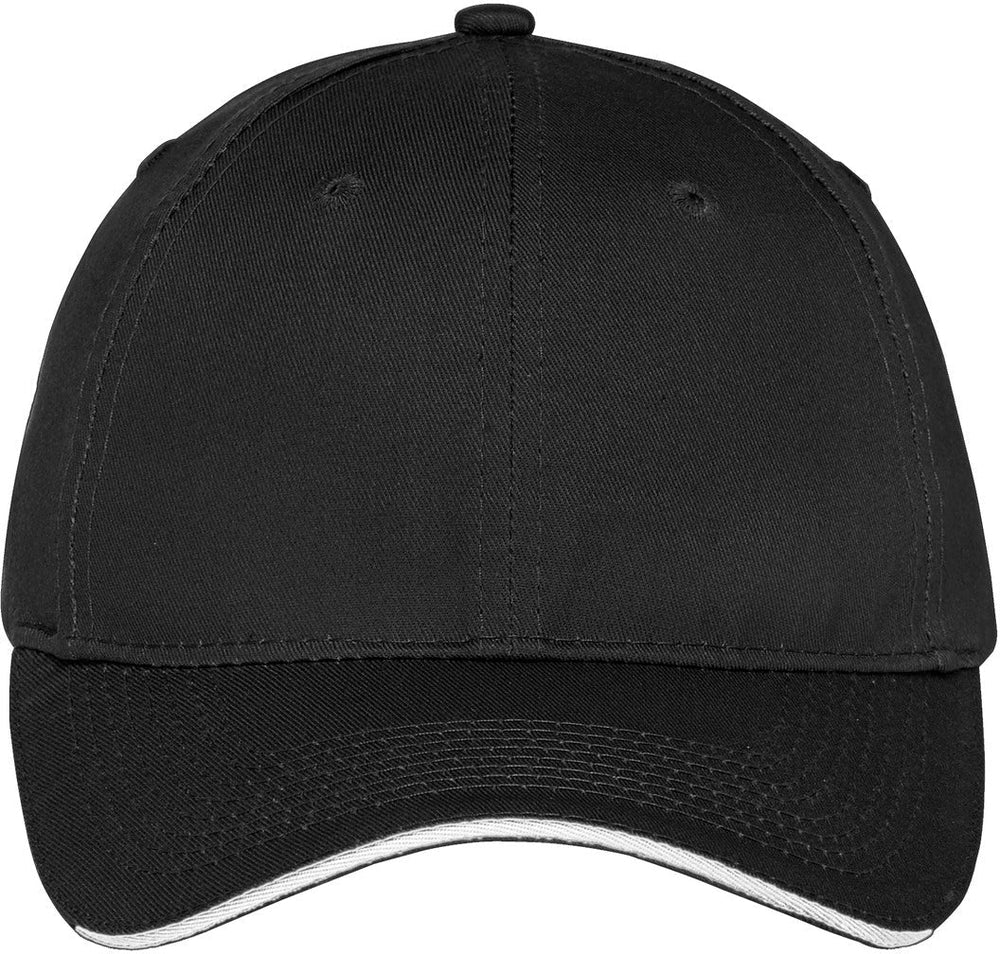 Port & Company Unstructured Sandwich Bill Cap-Regular-Port & Company-Black/White-OSFA-Thread Logic