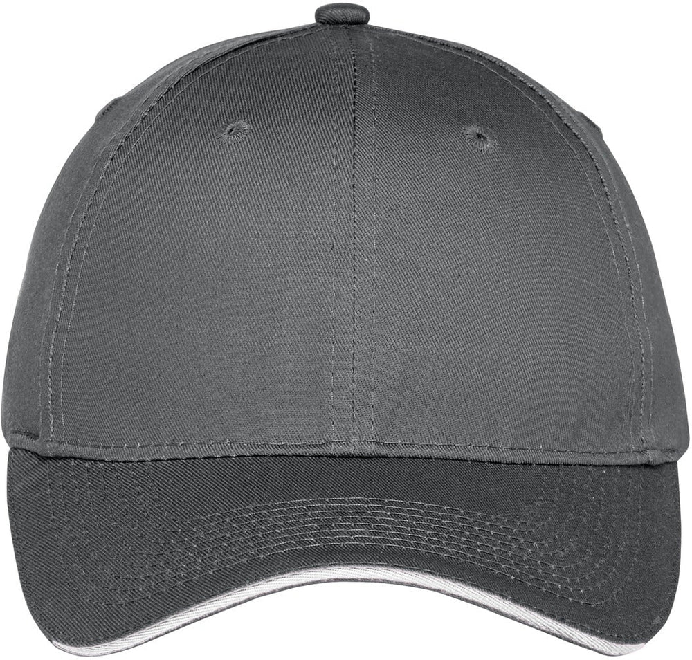 Port & Company Unstructured Sandwich Bill Cap-Regular-Port & Company-Charcoal/White-OSFA-Thread Logic