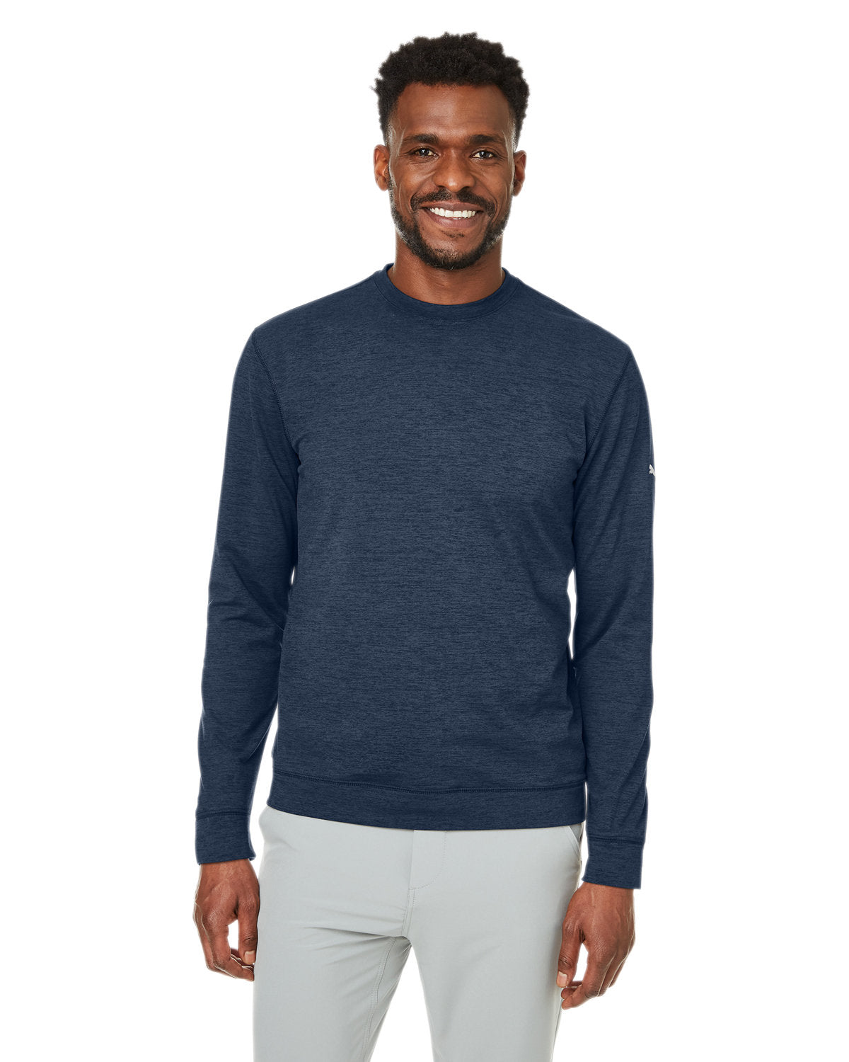 Puma Cloudspun Long-Sleeve Crew T-Shirt-Men's T Shirts-Puma Golf-Navy Blazer-S-Thread Logic