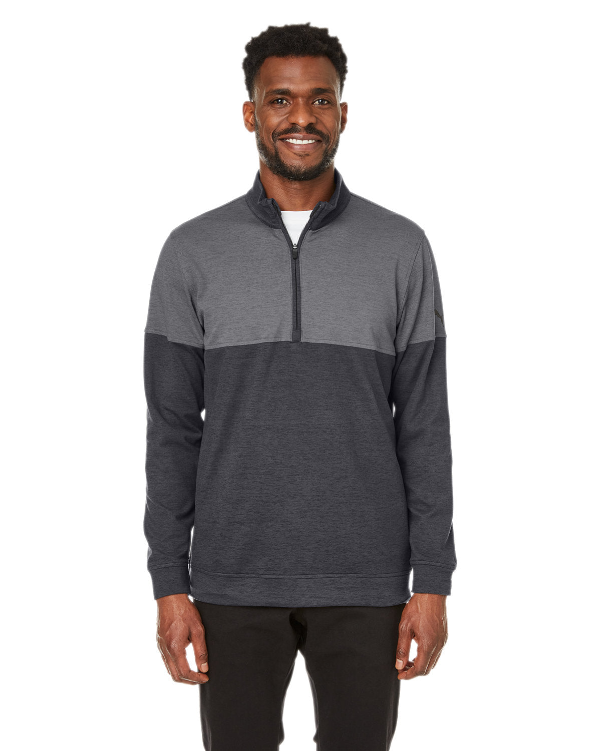 Puma Cloudspun Warm Up Quarter-Zip-Men's Layering-Puma Golf-Black-S-Thread Logic