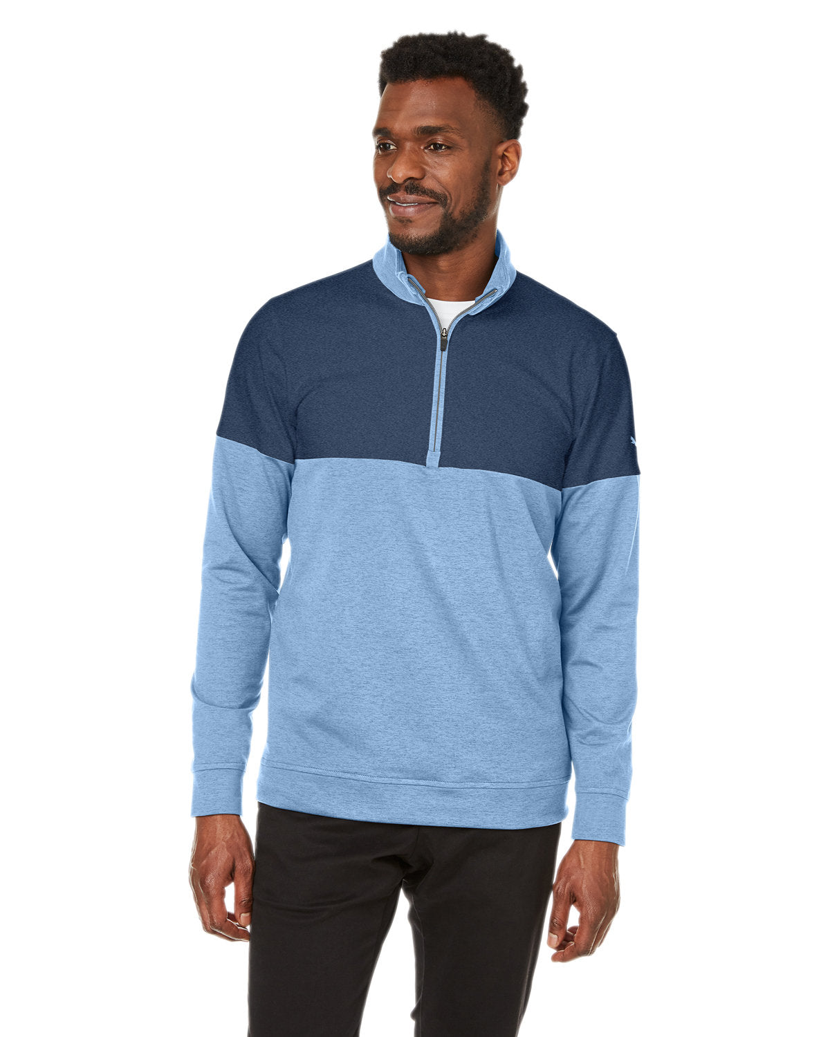 Puma Cloudspun Warm Up Quarter-Zip-Men's Layering-Puma Golf-Blue-S-Thread Logic