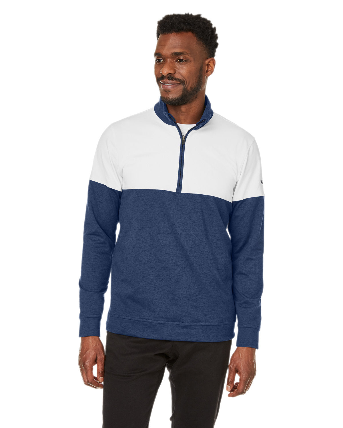 Puma Cloudspun Warm Up Quarter-Zip-Men's Layering-Puma Golf-Peacoat-S-Thread Logic