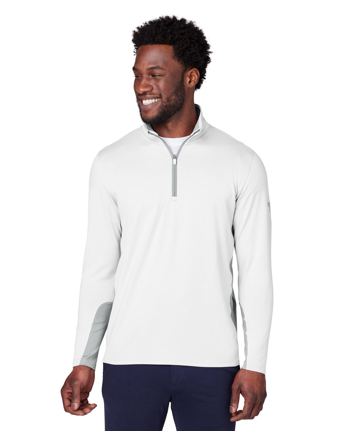 Puma Gamer Golf Quarter-Zip-Knits and Layering-Puma-Bright White-S-Thread Logic