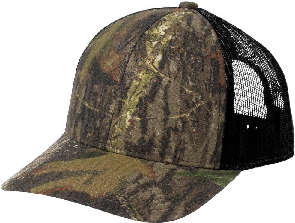 no-logo Russell Outdoors Camo Snapback Trucker Cap-Russell Outdoors-Mossy Oak New Break Up/ Deep Black-OSFA-Thread Logic
