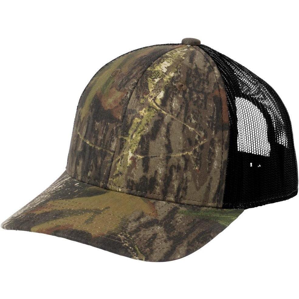 no-logo Russell Outdoors Camo Snapback Trucker Cap-Russell Outdoors-Mossy Oak New Break Up/ Deep Black-OSFA-Thread Logic