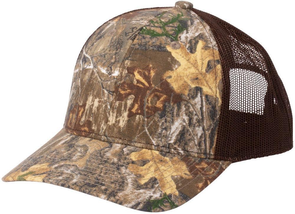 no-logo Russell Outdoors Camo Snapback Trucker Cap-Russell Outdoors-Realtree Edge/ Brown-OSFA-Thread Logic