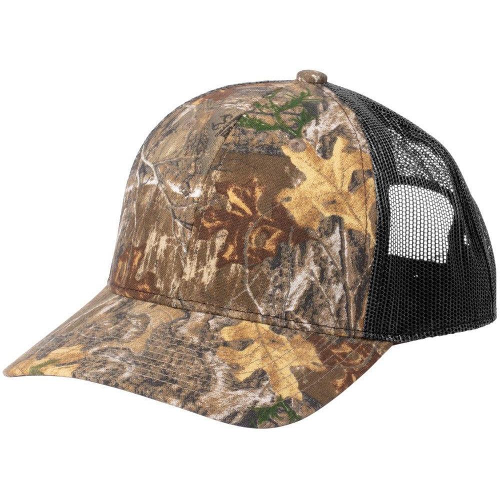 no-logo Russell Outdoors Camo Snapback Trucker Cap-Russell Outdoors-Realtree Edge/ Deep Black-OSFA-Thread Logic