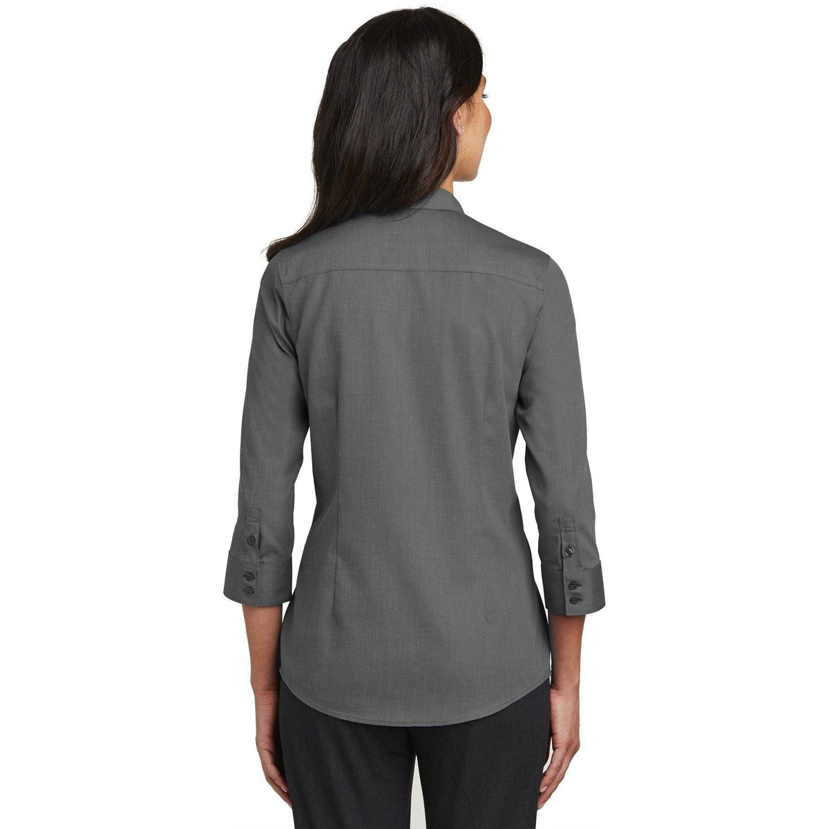 no-logo Red House Ladies 3/4-Sleeve Nailhead Non-Iron Shirt-Active-Red House-Thread Logic