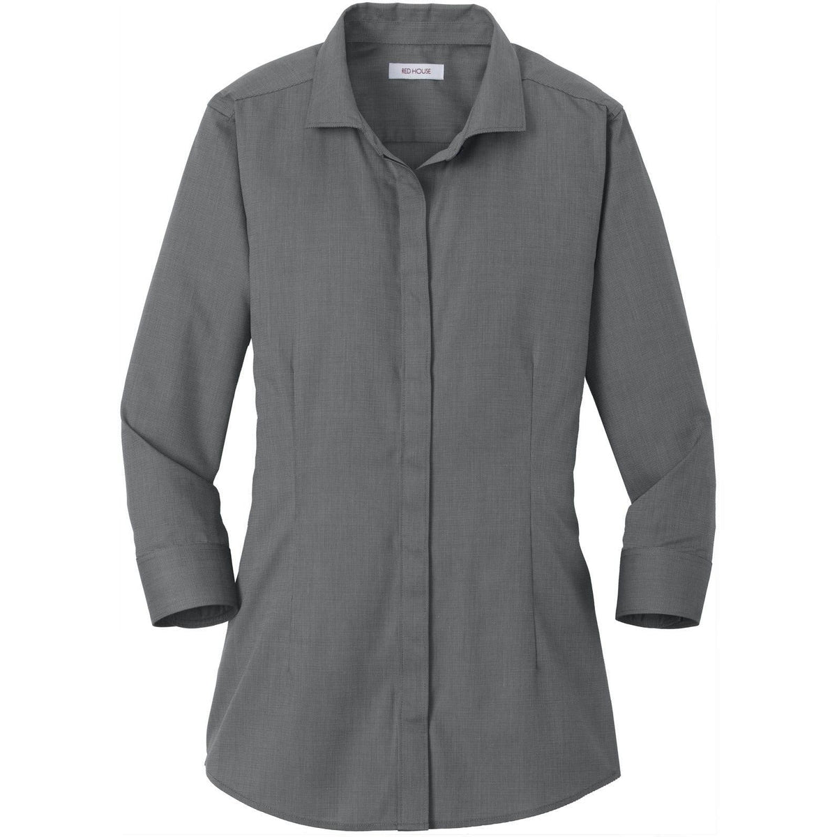 no-logo Red House Ladies 3/4-Sleeve Nailhead Non-Iron Shirt