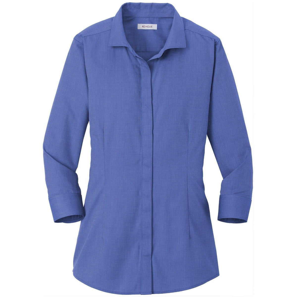 no-logo Red House Ladies 3/4-Sleeve Nailhead Non-Iron Shirt