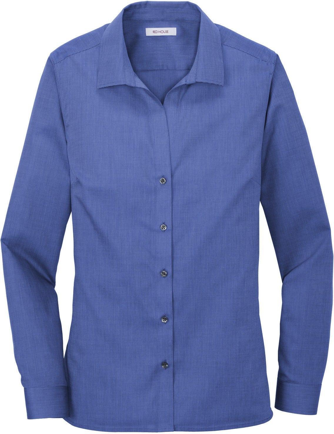 No-Logo CLOSEOUT - Red House Ladies Nailhead Non-Iron Shirt-Dress Shirts-Red House-Mediterranean Blue-XS-Thread Logic