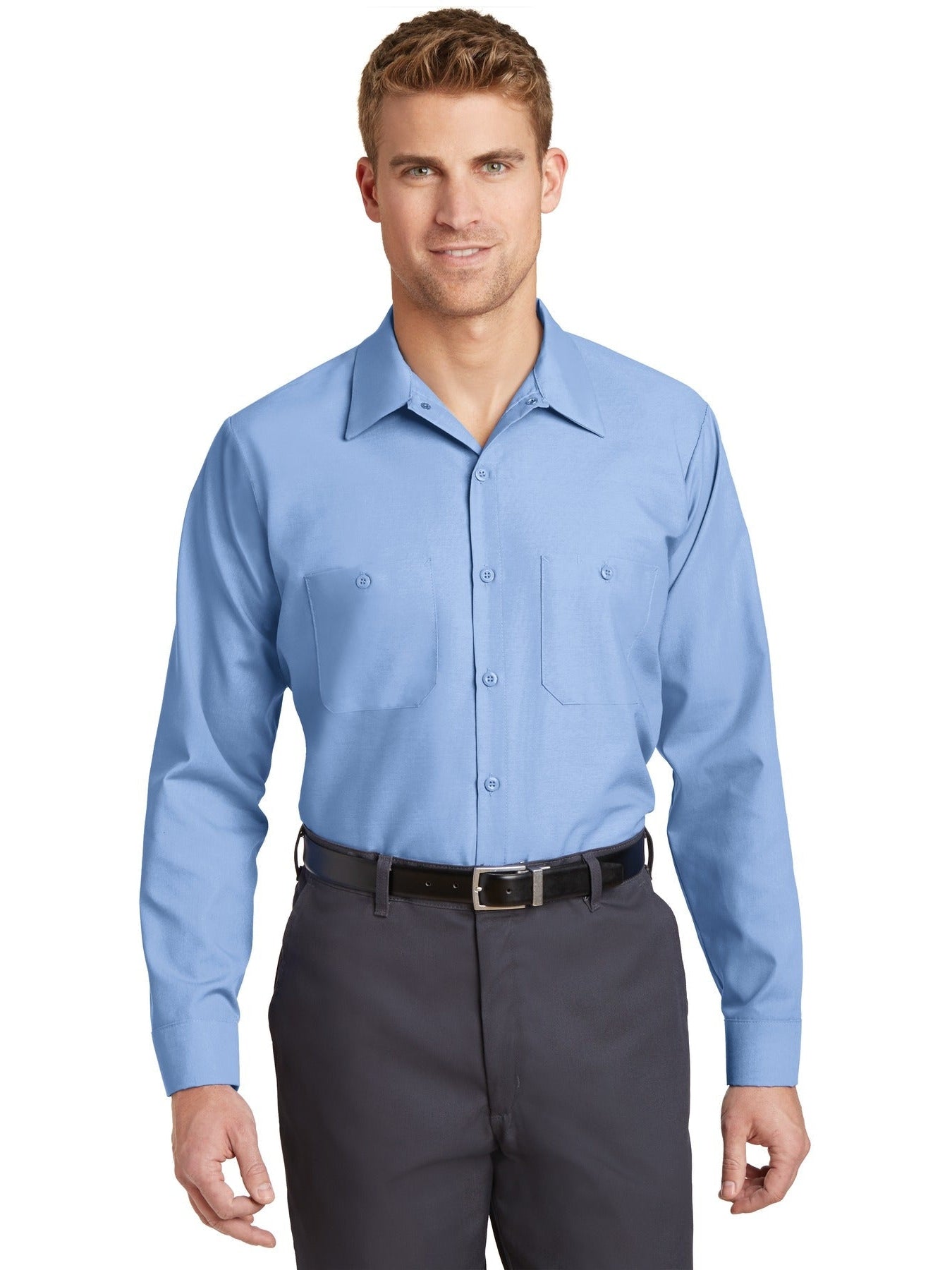 no-logo Red Kap Long Size, Long Sleeve Industrial Work Shirt-Regular-Red Kap-Thread Logic