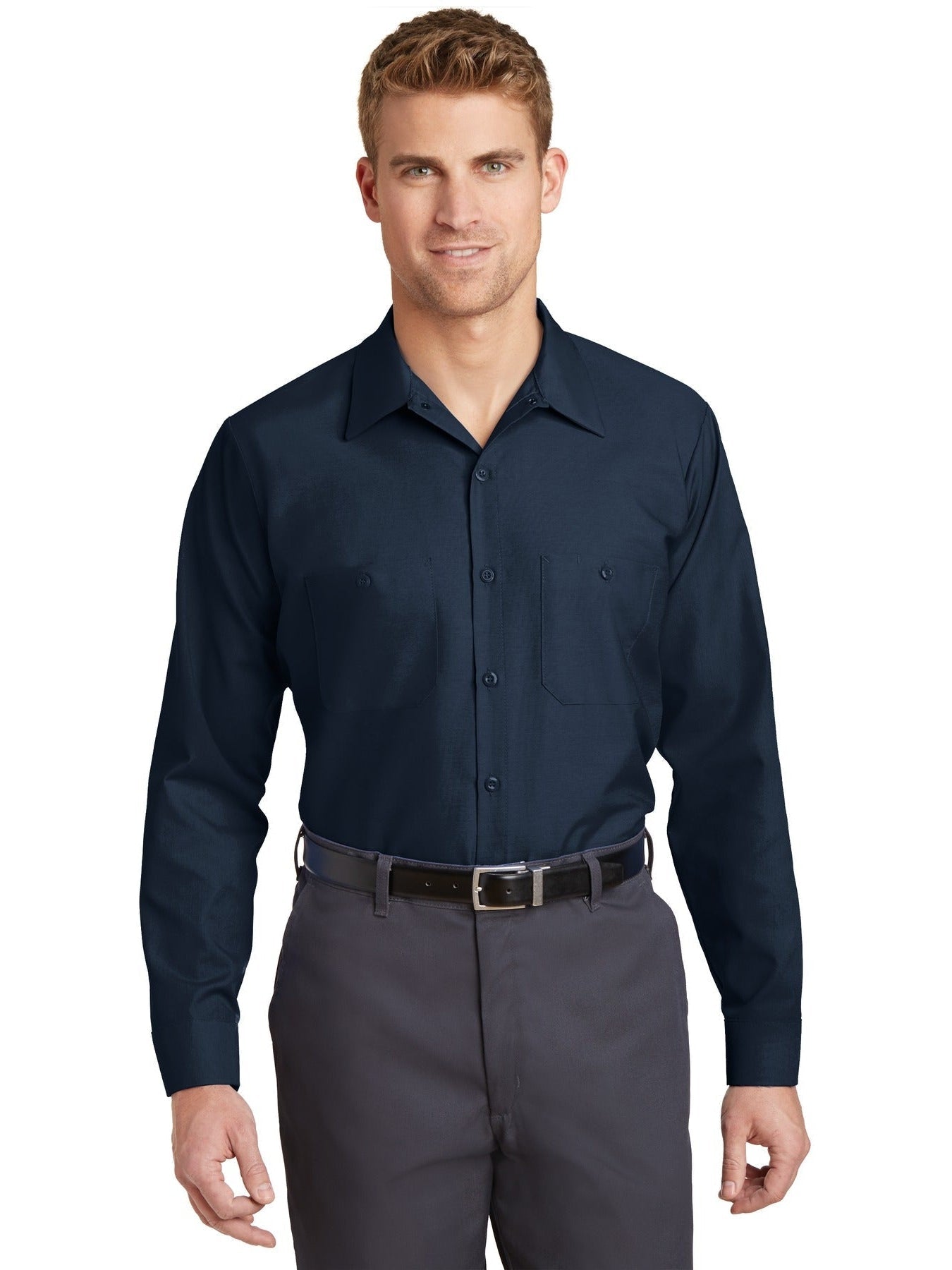 no-logo Red Kap Long Size, Long Sleeve Industrial Work Shirt-Regular-Red Kap-Thread Logic