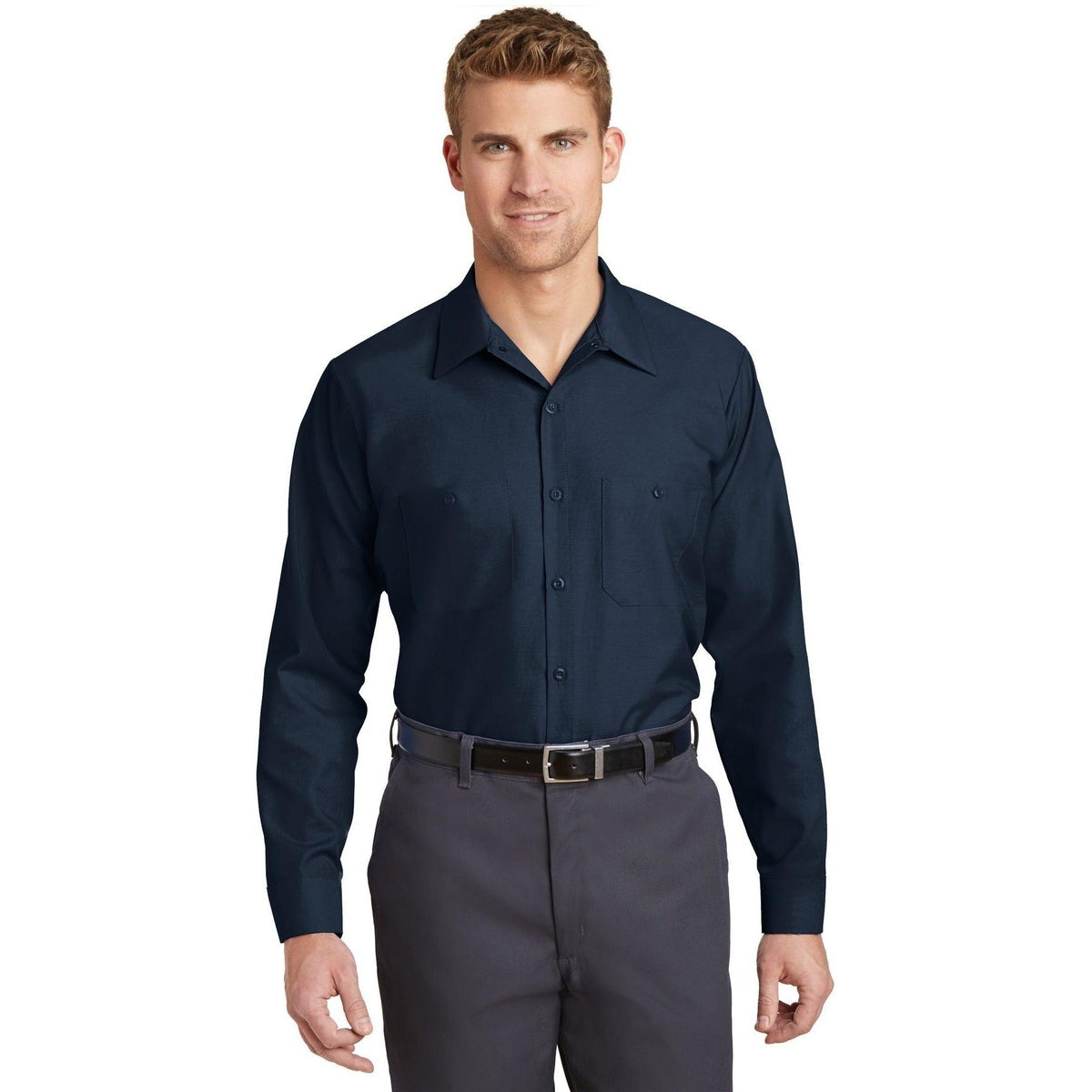 no-logo Red Kap Long Size, Long Sleeve Industrial Work Shirt-Regular-Red Kap-Thread Logic