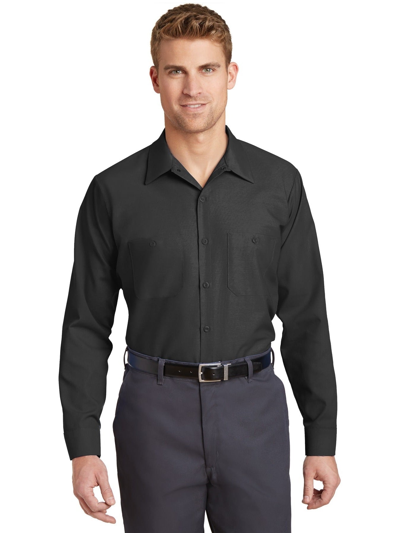 no-logo Red Kap Long Size, Long Sleeve Industrial Work Shirt-Regular-Red Kap-Thread Logic