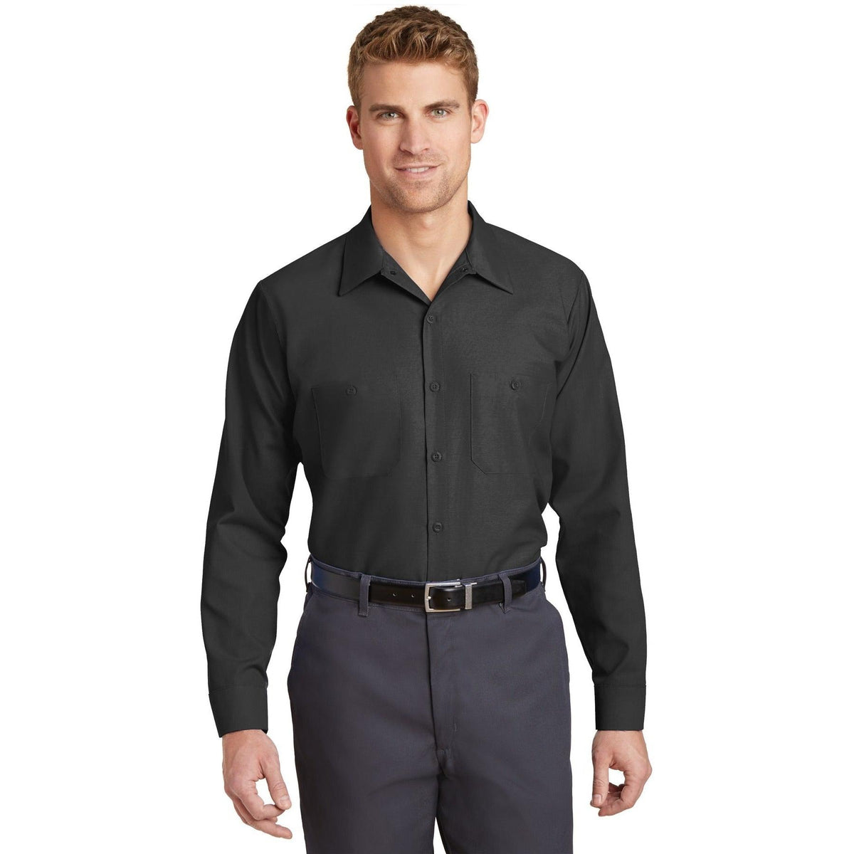 no-logo Red Kap Long Size, Long Sleeve Industrial Work Shirt-Regular-Red Kap-Thread Logic