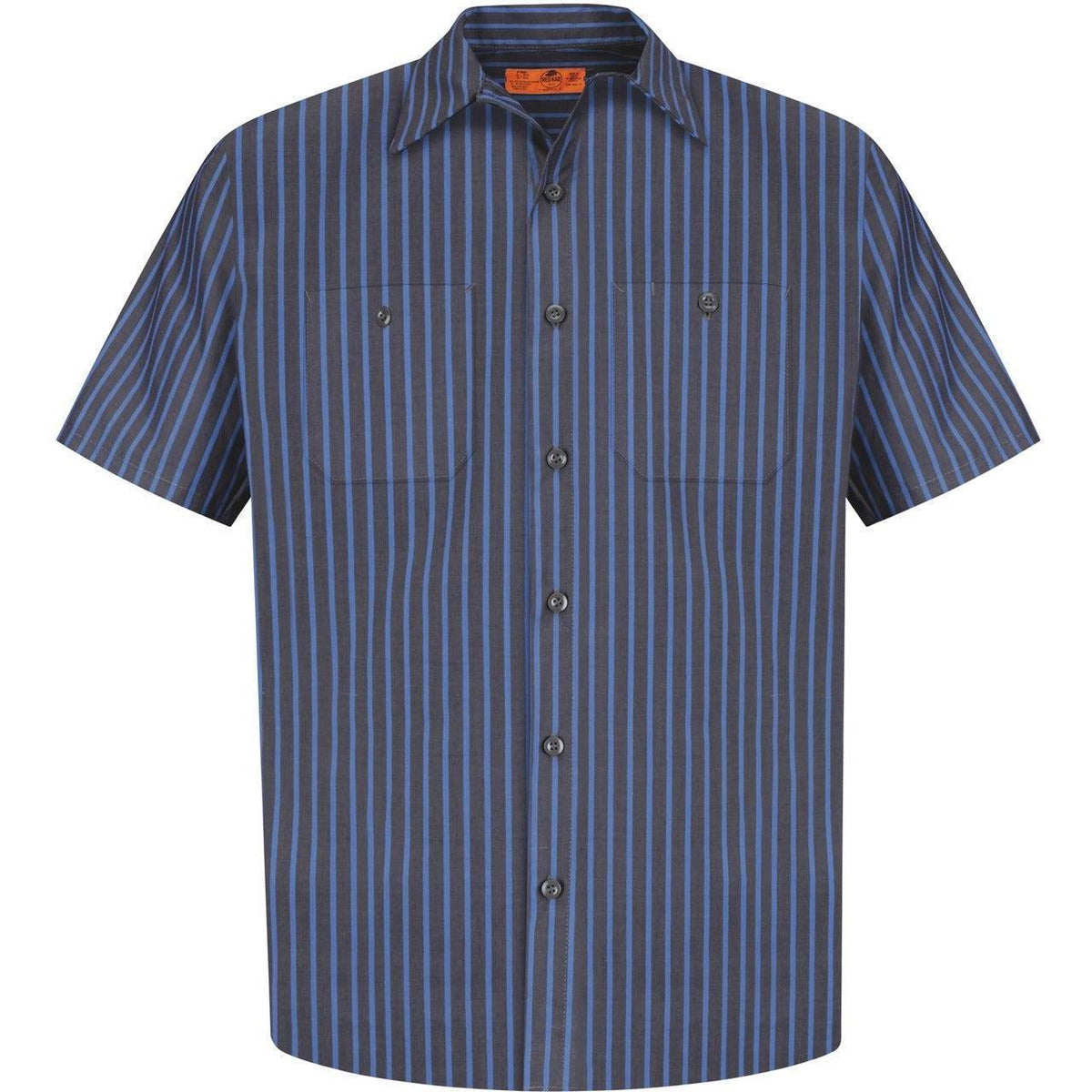 no-logo Red Kap Long Size, Short Sleeve Striped Industrial Work Shirt