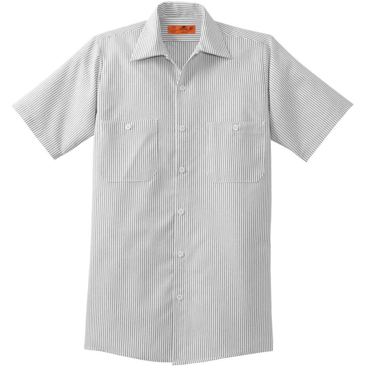 no-logo Red Kap Long Size, Short Sleeve Striped Industrial Work Shirt
