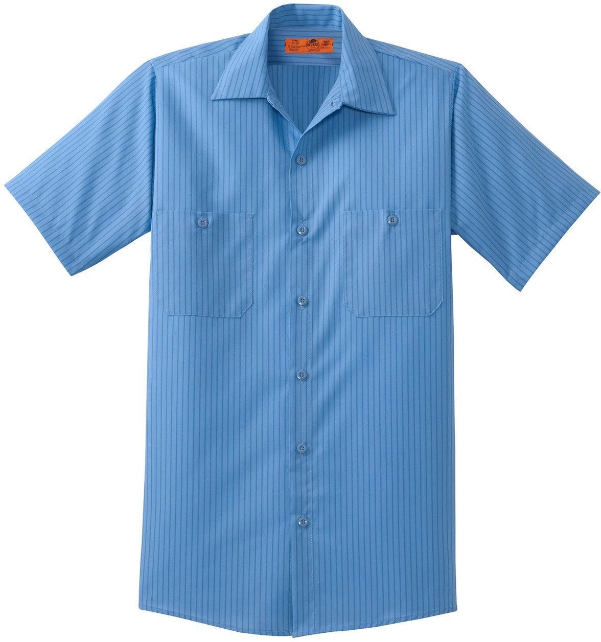 Red Kap Long Size, Short Sleeve Striped Industrial Work Shirt