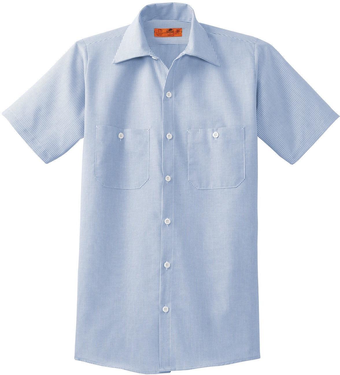 Red Kap Long Size, Short Sleeve Striped Industrial Work Shirt
