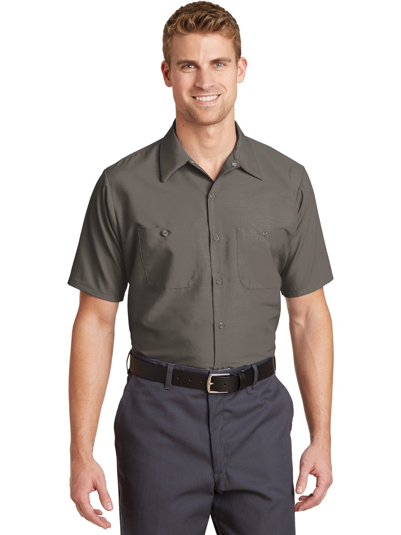 no-logo Red Kap Short Sleeve Industrial Work Shirt-Regular-Red Kap-Thread Logic
