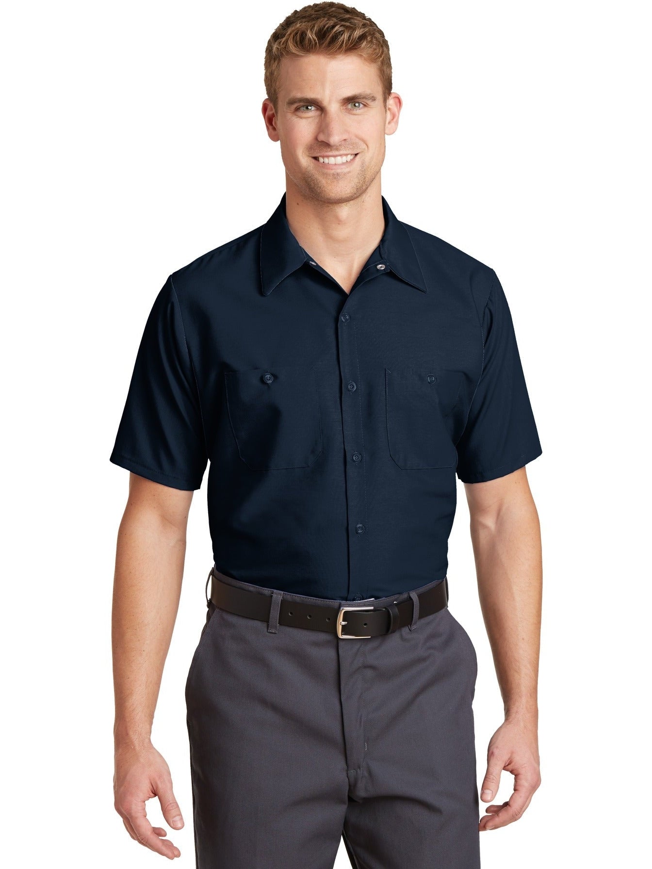 no-logo Red Kap Short Sleeve Industrial Work Shirt-Regular-Red Kap-Thread Logic