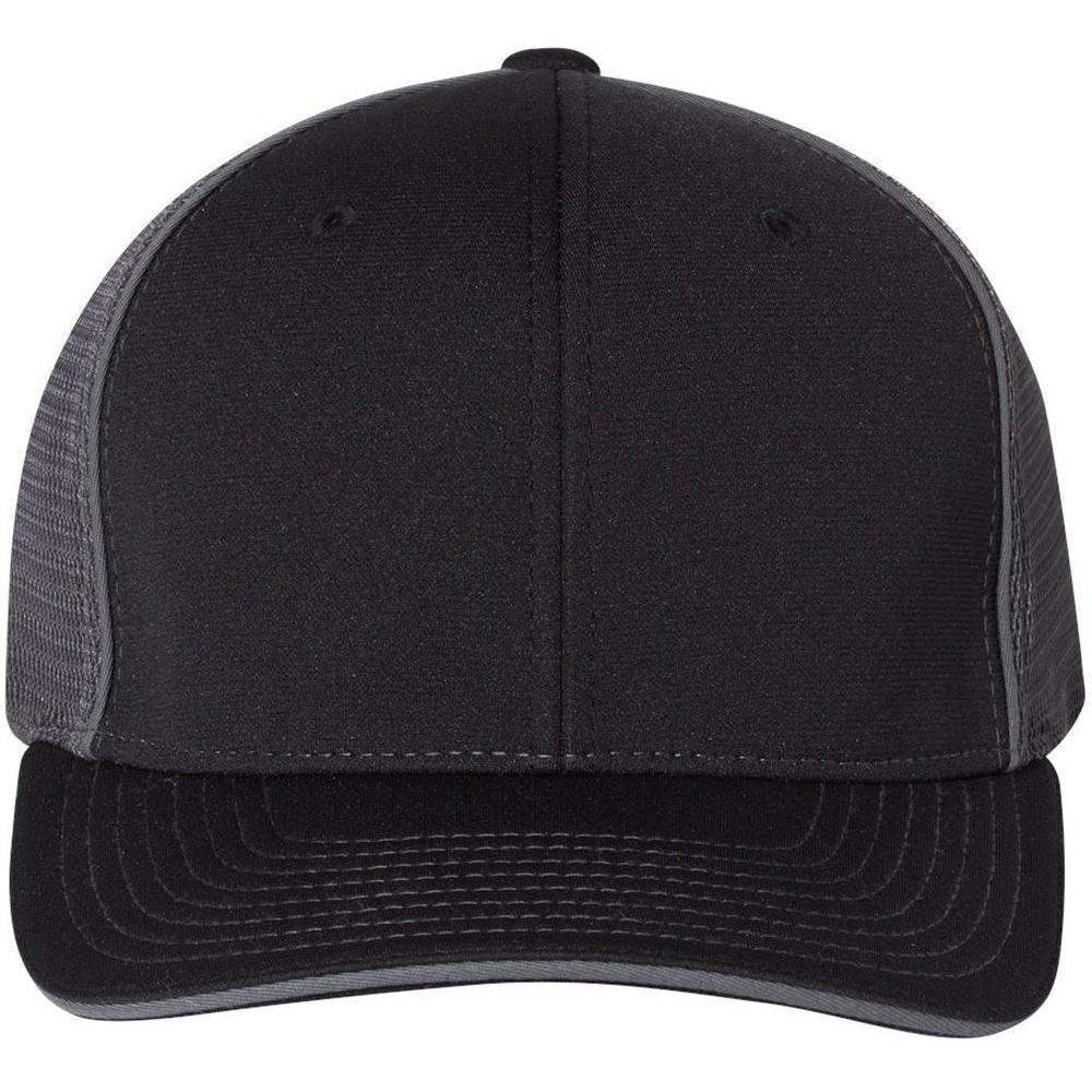 no-logo Richardson Fitted Pulse Sportmesh Cap with R-Flex-Headwear-Richardson-Black/Charcoal Split-S/M-Thread Logic
