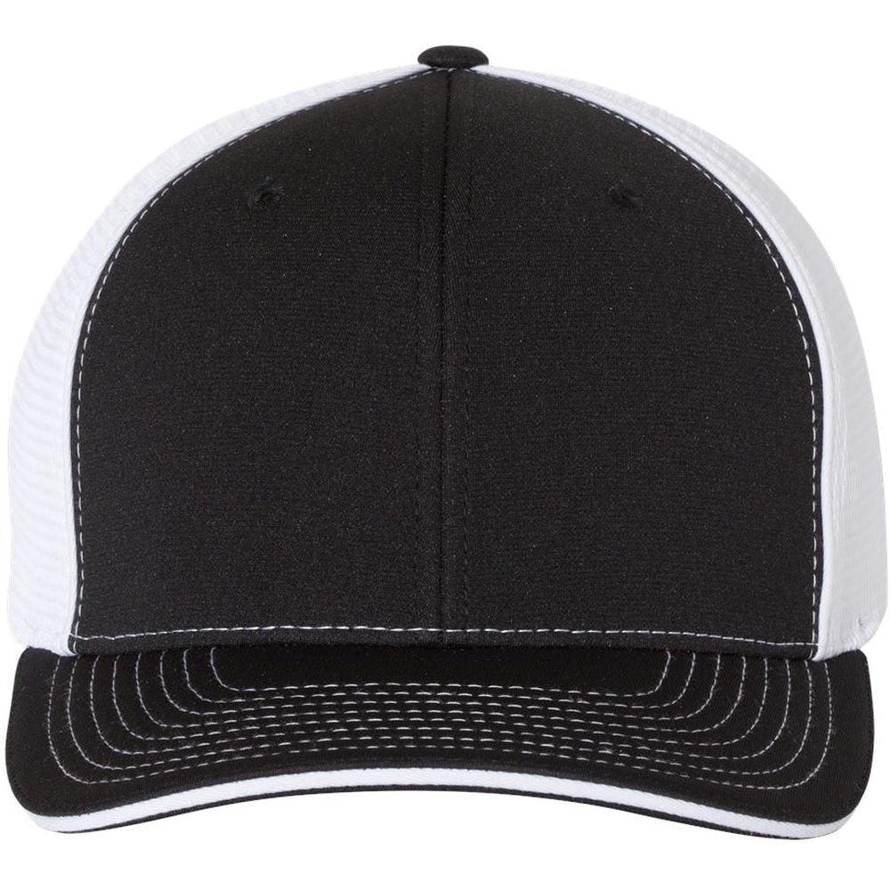 no-logo Richardson Fitted Pulse Sportmesh Cap with R-Flex-Headwear-Richardson-Black/White Split-S/M-Thread Logic