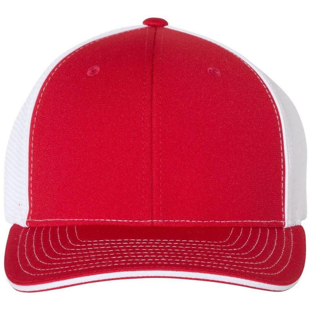 no-logo Richardson Fitted Pulse Sportmesh Cap with R-Flex-Headwear-Richardson-Red/White Split-S/M-Thread Logic