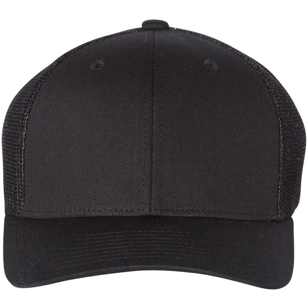 no-logo Richardson Fitted Trucker with RFlex-Headwear-Richardson-Black-S/M-Thread Logic
