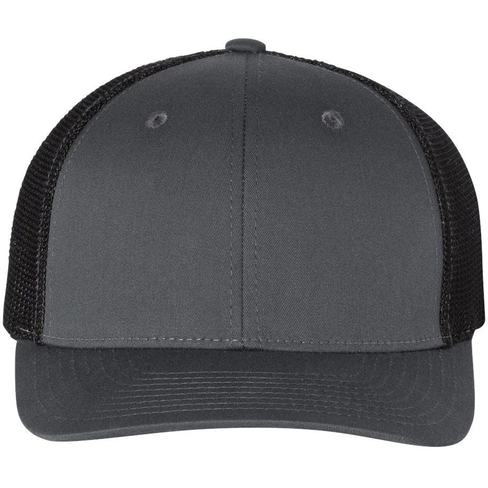 no-logo Richardson Fitted Trucker with RFlex-Headwear-Richardson-Charcoal/Black-S/M-Thread Logic