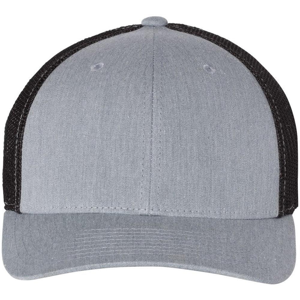 no-logo Richardson Fitted Trucker with RFlex-Headwear-Richardson-Heather Grey/Black-S/M-Thread Logic