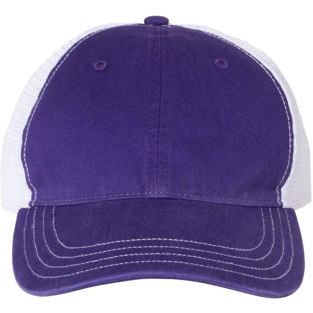 no-logo Richardson Garment Washed Trucker Cap-Headwear-Richardson-Purple/White-OSFA-Thread Logic