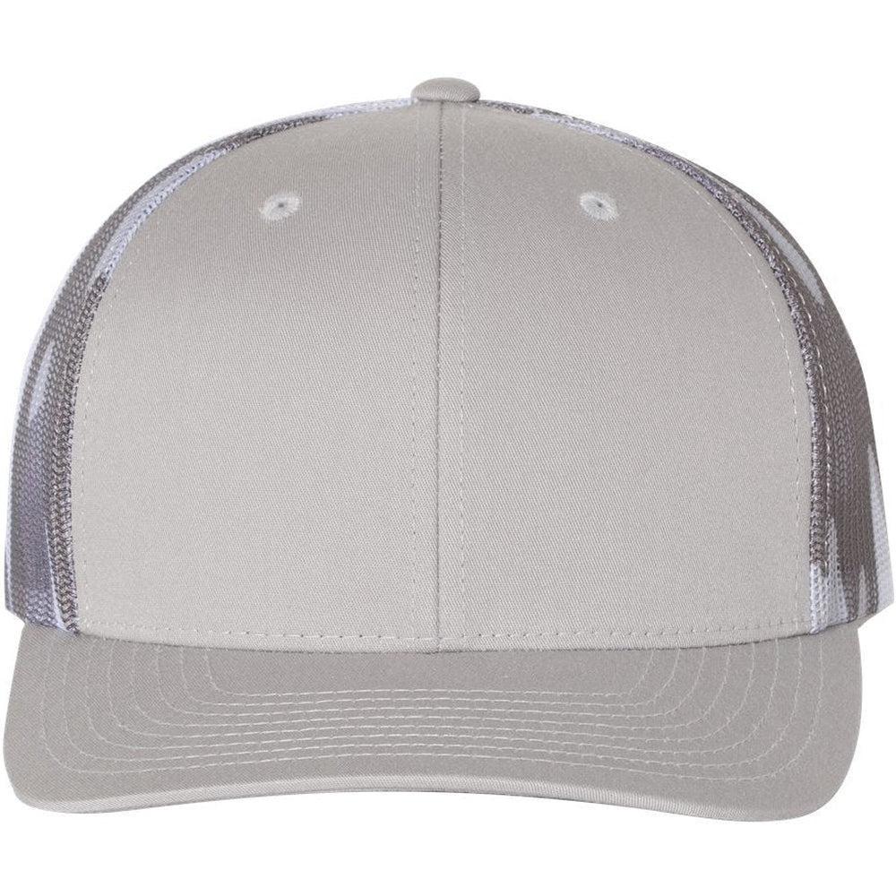 no-logo Richardson Printed MeshBack Trucker Cap-Headwear-Richardson-Grey/Grey Camo-OSFA-Thread Logic
