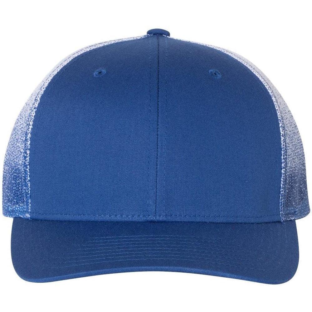 no-logo Richardson Printed MeshBack Trucker Cap-Headwear-Richardson-Royal/Royal to White Fade-OSFA-Thread Logic