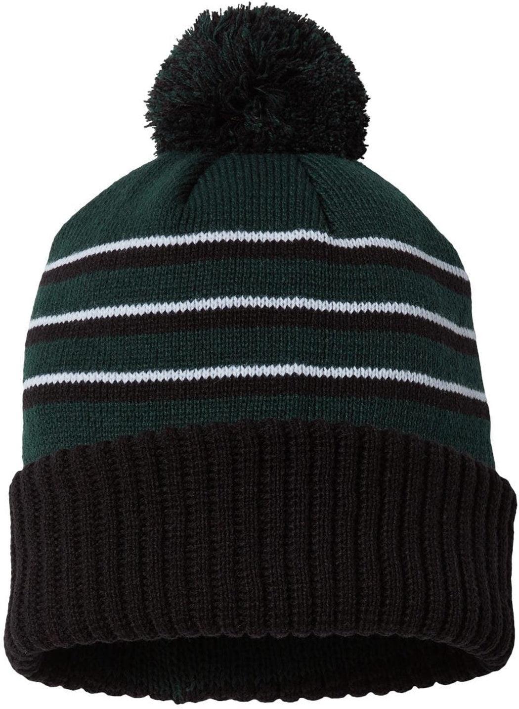Richardson Stripe Pom Cuffed Beanie