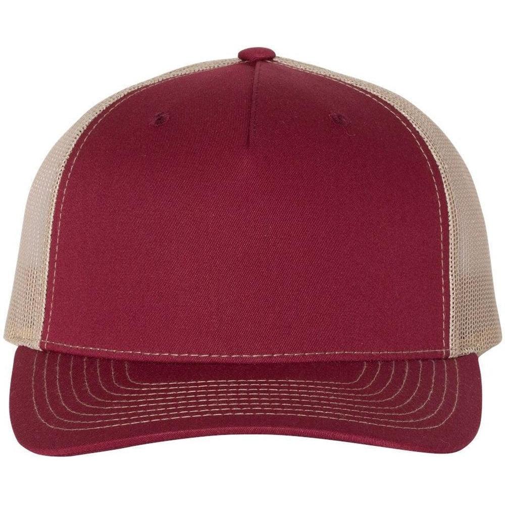 no-logo Richardson Trucker Cap-Headwear-Richardson-Cardinal/Tan-OSFA-Thread Logic