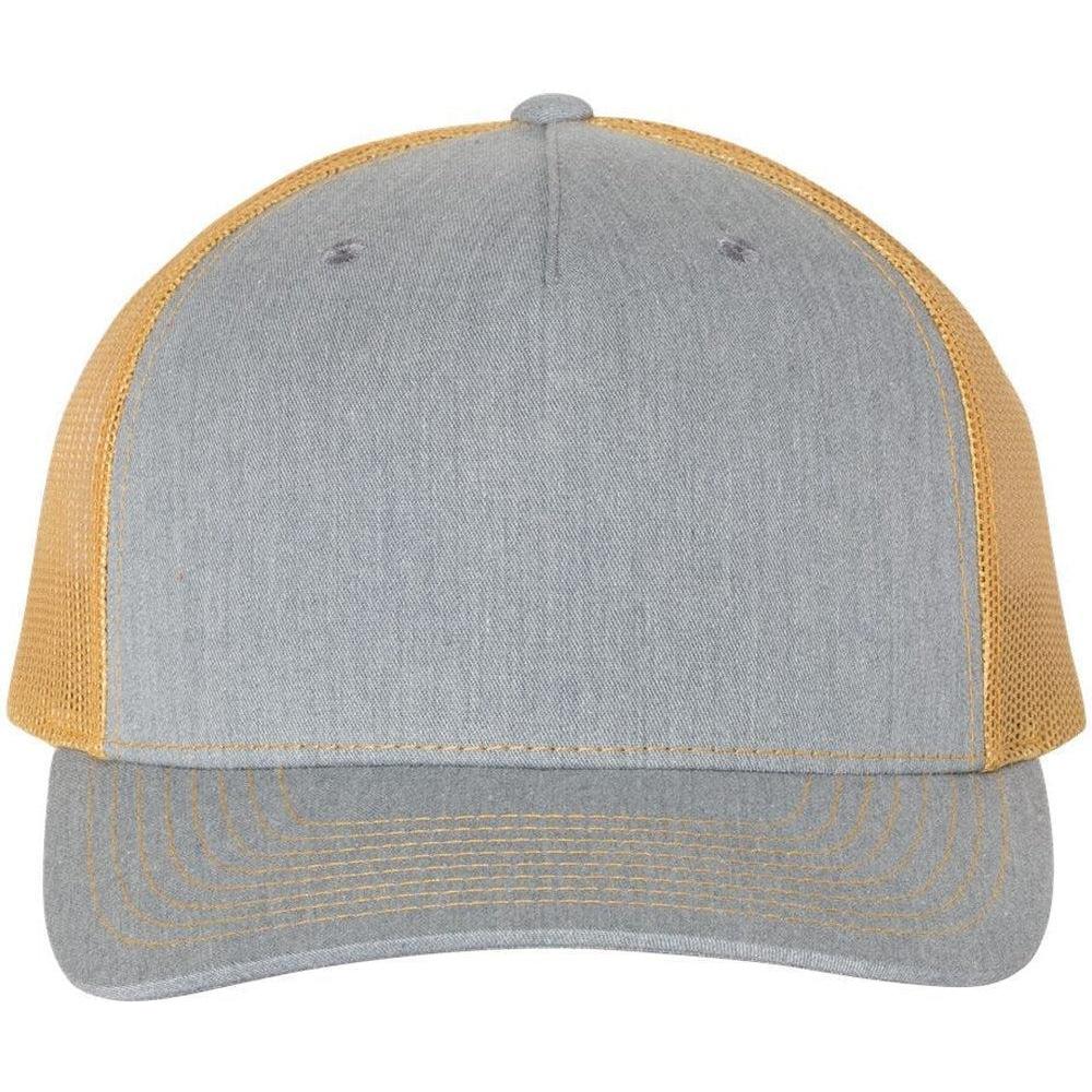 no-logo Richardson Trucker Cap-Headwear-Richardson-Heather Grey/Amber Gold-OSFA-Thread Logic
