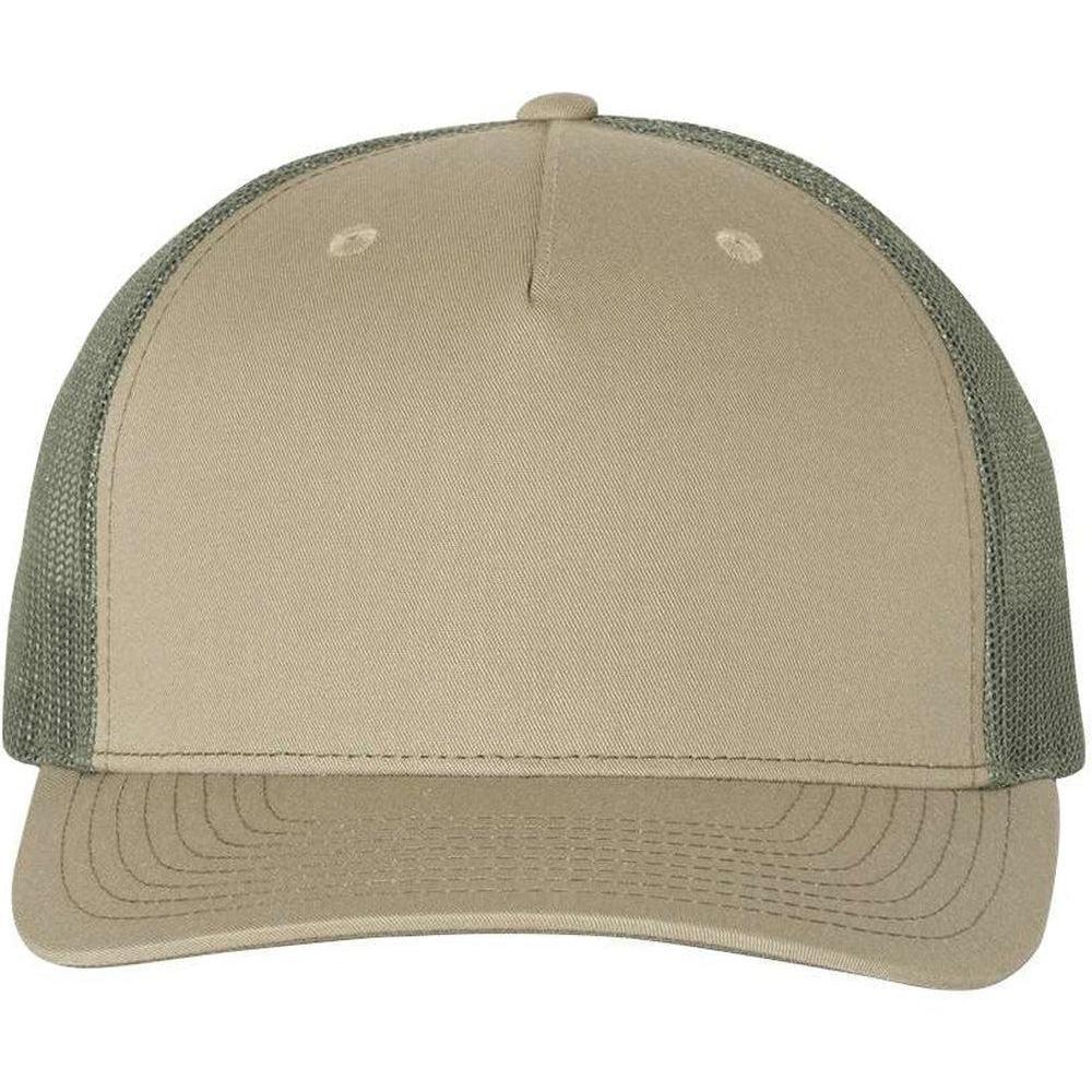 no-logo Richardson Trucker Cap-Headwear-Richardson-Pale Khaki/Loden Green-OSFA-Thread Logic