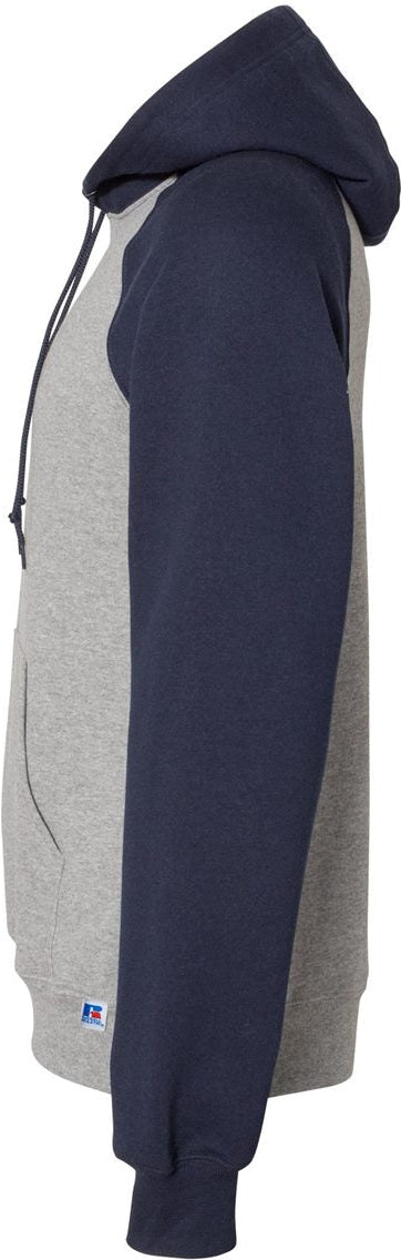 no-logo Russell Athletic Dri Power® Colorblock Raglan Hooded Sweatshirt-Fleece-Russell Athletic-Thread Logic