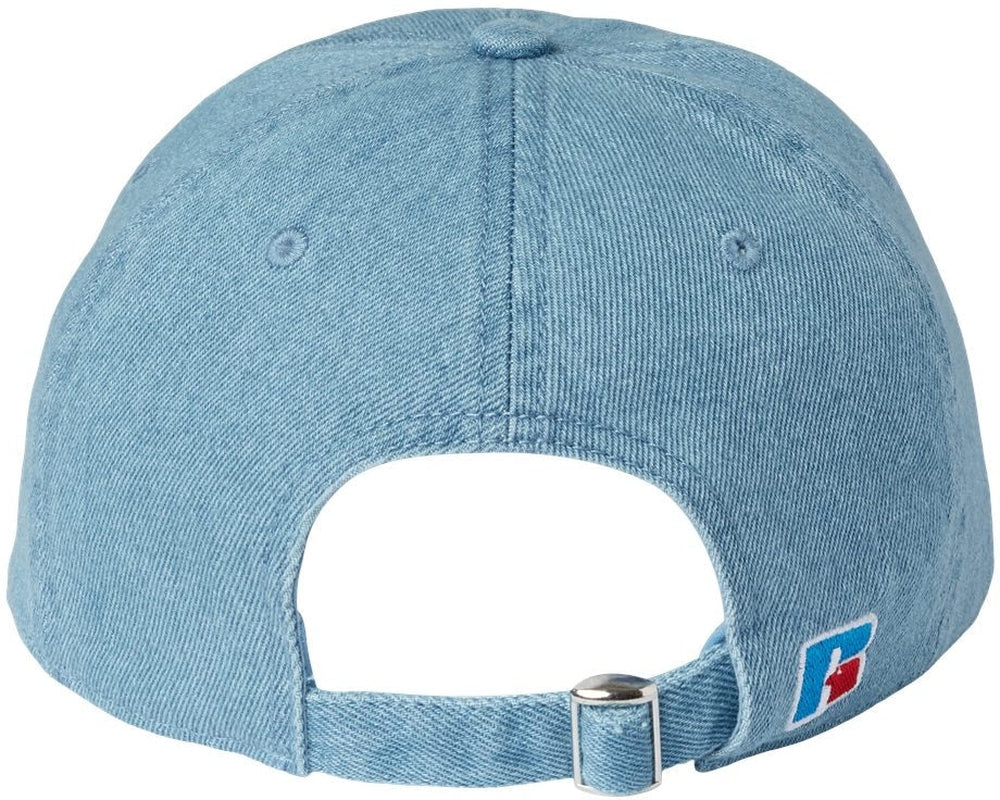 no-logo Russell Athletic Snow Wash Denim Dad Hat-Headwear-Russell Athletic-Thread Logic