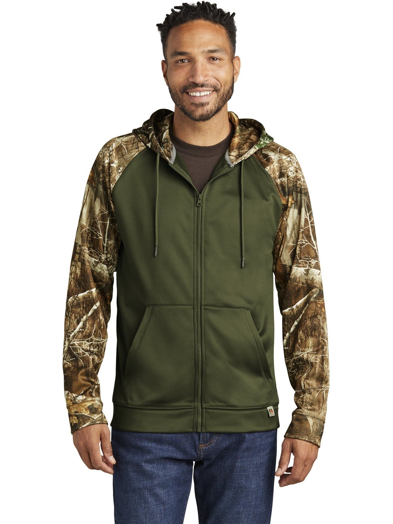 no-logo Russell Outdoors Realtree Performance Colorblock Full-Zip Hoodie-New-Russell Outdoors-Thread Logic