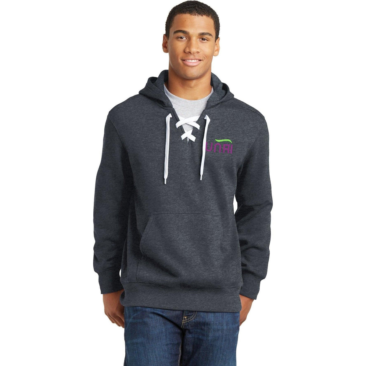 no-logo Sport-Tek Lace Up Pullover Hooded Sweatshirt-Hoodies-Sport-Tek-Thread Logic